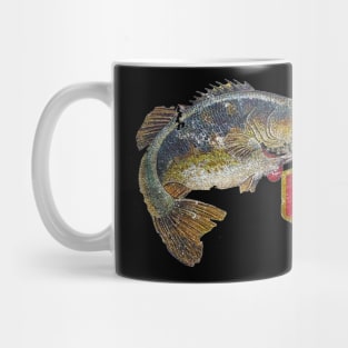 Schmidt Beer Bass Fishing Vintage Retro Distressed Mug